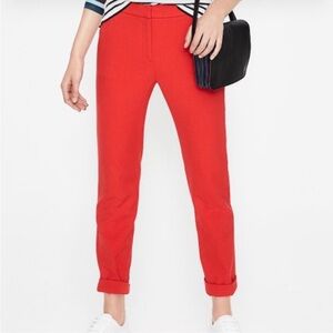 Boden Red Cuffed Mayford Pants Size 4 Regular